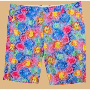 Hreski Mens Vibrant Paint Splatter Pattern Shorts 38